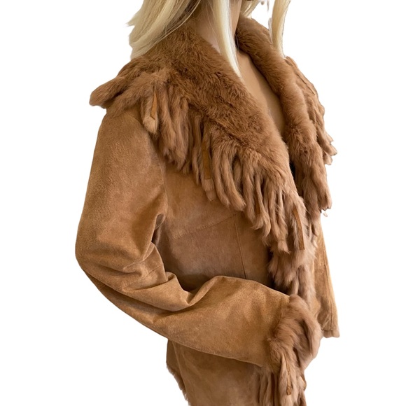 ASHLEY STEWART  | CAMEL FUR LEATHER COAT - Picture 8 of 16